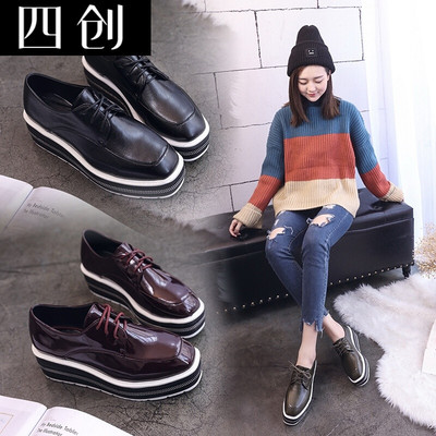 2017新款單鞋女鞋子低幫鞋韓版時尚學生休閑運動鞋百搭防滑學生鞋 四創坡跟單鞋型號【價格 圖片 品牌 報價】-蘇寧易購四創服飾鞋帽樸云專營店