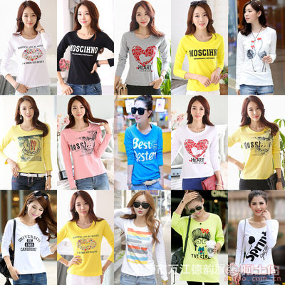 【自主品牌2017秋季長袖t恤女裝外貿(mào)原單韓版女式T恤廠家直銷長袖打底衫女裝長袖】東莞市萬江德韻服裝銷售部 - 產(chǎn)品庫
